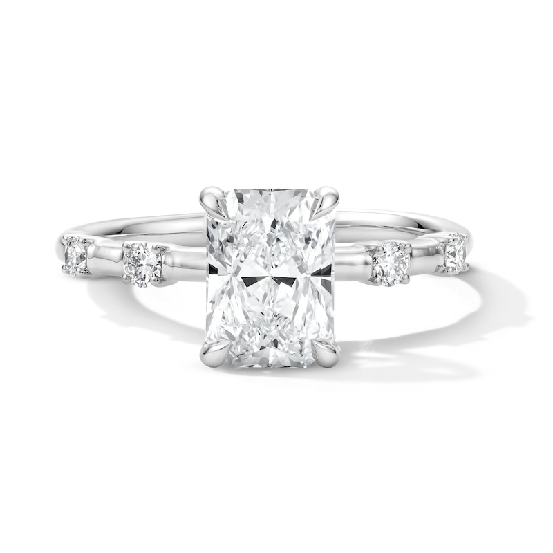 Main Image 1 of 1-3/4 CT.T.W. Radiant-Cut Certified Lab-Grown Diamond Hidden Frame Engagement Ring in 14K White Gold (F/VS2)