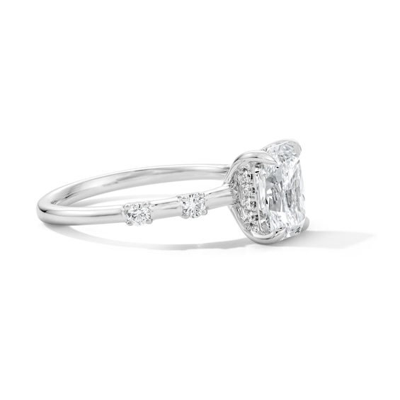 1-3/4 Ct.t.w. Radiant-Cut Certified Lab-Grown Diamond Hidden Frame Engagement Ring in 14K White Gold (F/Vs2)