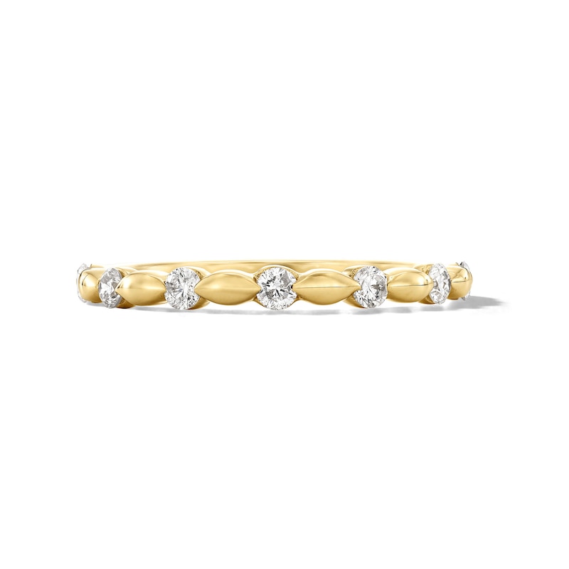 Main Image 1 of 1/4 CT. T.W. Diamond Channel-Set Station Stackable Band in 10K Gold