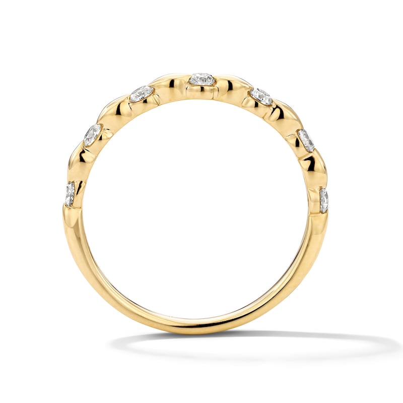 Main Image 3 of 1/4 CT. T.W. Diamond Channel-Set Station Stackable Band in 10K Gold