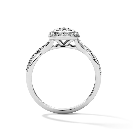 1/10 CT. T.w. Lab-Grown Diamond Teardrop Frame Ring in Sterling Silver (F/Vs2)