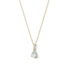Thumbnail Image 1 of Pear-Shaped Aquamarine and Lab-Grown Diamond Accent Pendant in 10K Gold (F/VS2)