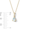 Thumbnail Image 2 of Pear-Shaped Aquamarine and Lab-Grown Diamond Accent Pendant in 10K Gold (F/VS2)