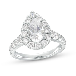 2-1/2 CT. T.W. Pear-Shaped Certified Lab-Grown Diamond Frame Engagement Ring in Platinum (F/VS2)