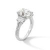 Thumbnail Image 3 of 6.23 CT. T.W. Cushion-Cut Certified Lab-Grown Diamond Three-Stone Engagement Ring in Platinum (F/VS2)