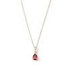 Thumbnail Image 1 of Pear-Shaped Garnet and Lab-Grown Diamond Accent Pendant in 10K Gold (F/VS2)