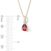 Thumbnail Image 2 of Pear-Shaped Garnet and Lab-Grown Diamond Accent Pendant in 10K Gold (F/VS2)