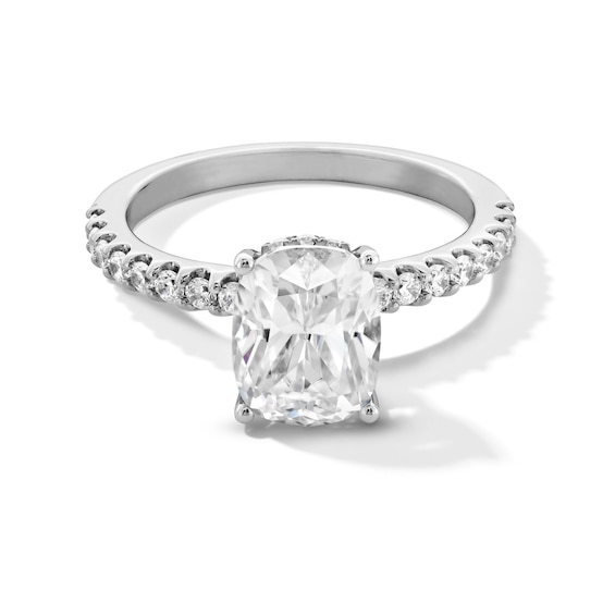 2-1/2 CT. T.w. Elongated Cushion-Cut Certified Lab-Grown Diamond Hidden Double Frame Engagement Ring in Platinum (F/Vs2)