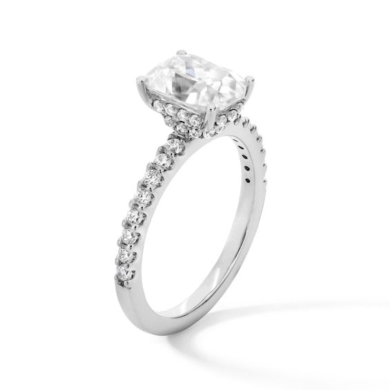 2-1/2 CT. T.w. Elongated Cushion-Cut Certified Lab-Grown Diamond Hidden Double Frame Engagement Ring in Platinum (F/Vs2)