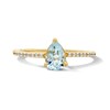 Thumbnail Image 1 of Pear-Shaped Aquamarine and 1/10 CT. T.W. Lab-Grown Diamond Ring in 10K Gold (F/VS2)