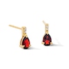 Thumbnail Image 1 of Pear-Shaped Garnet and Lab-Grown Diamond Accent Drop Earrings in 10K Gold (F/VS2)