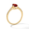 Thumbnail Image 4 of Pear-Shaped Garnet and 1/10 CT. T.W. Lab-Grown Diamond Ring in 10K Gold (F/VS2)