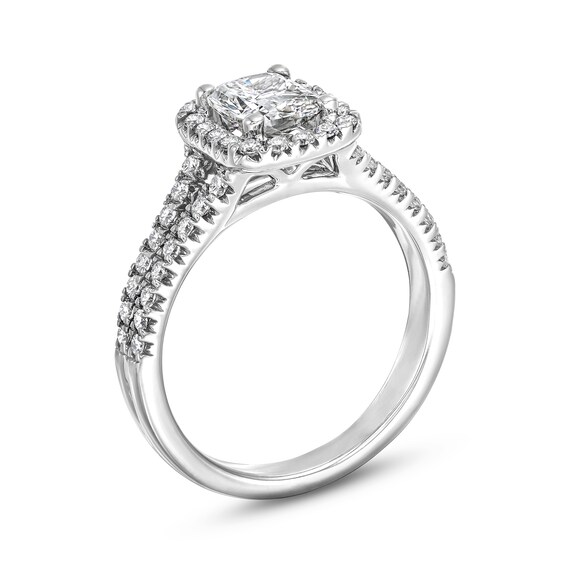 1-1/2 CT. T.w. Elongated Cushion-Cut Certified Lab-Grown Diamond Frame Engagement Ring in Platinum (F/Vs2)