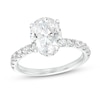 Thumbnail Image 1 of 2-3/4 CT. T.W. Oval Certified Lab-Grown Diamond Hidden Double Frame Engagement Ring in Platinum (F/VS2)