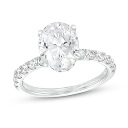 2-3/4 CT. T.W. Oval Certified Lab-Grown Diamond Hidden Double Frame Engagement Ring in Platinum (F/VS2)