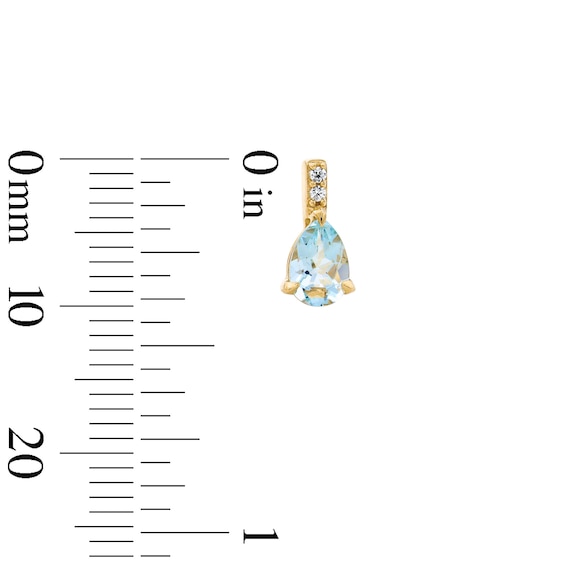 Pear-Shaped Aquamarine and Lab-Grown Diamond Accent Drop Earrings in 10K Gold (F/Vs2)
