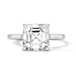 4 CT. T.W. Asscher-Cut Certified Lab-Grown Diamond Solitaire Engagement Ring in 14K White Gold (F/VS2)