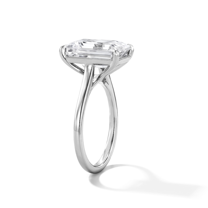 Main Image 4 of 7 CT. T.W. Emerald-Cut Certified Lab-Grown Diamond Solitaire Engagement Ring in 14K White Gold (F/VS2)