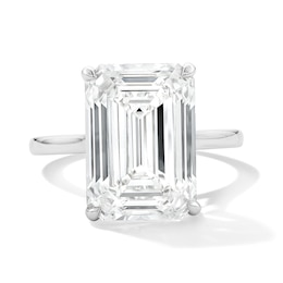 8 CT. T.W. Emerald-Cut Certified Lab-Grown Diamond Solitaire Engagement Ring in 14K White Gold (F/VS2)