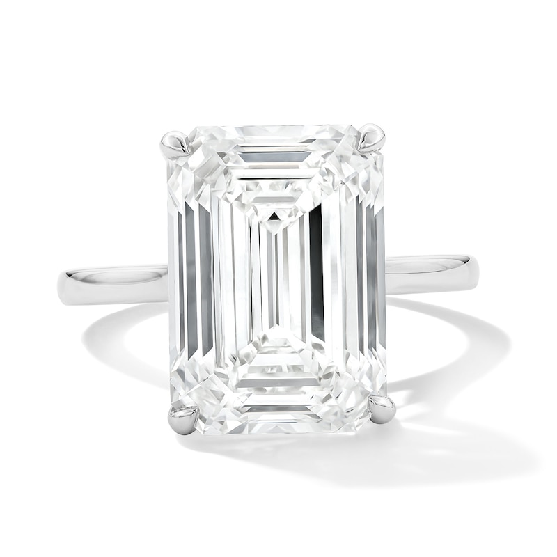 Main Image 1 of 8 CT. T.W. Emerald-Cut Certified Lab-Grown Diamond Solitaire Engagement Ring in 14K White Gold (F/VS2)