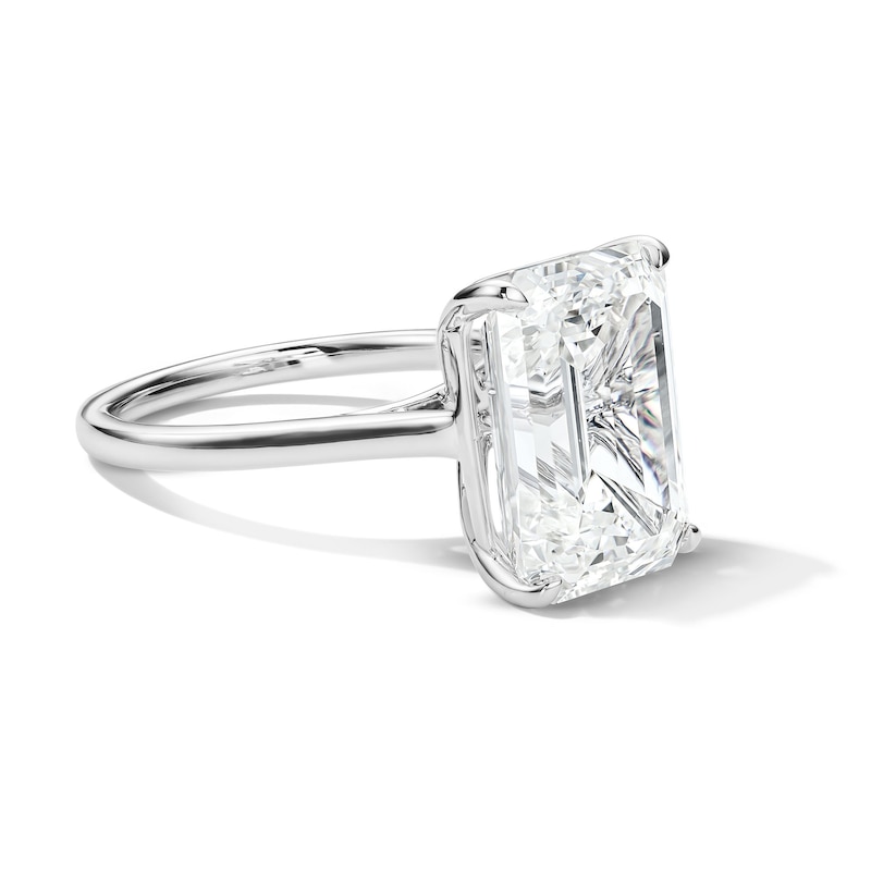 Main Image 4 of 8 CT. T.W. Emerald-Cut Certified Lab-Grown Diamond Solitaire Engagement Ring in 14K White Gold (F/VS2)