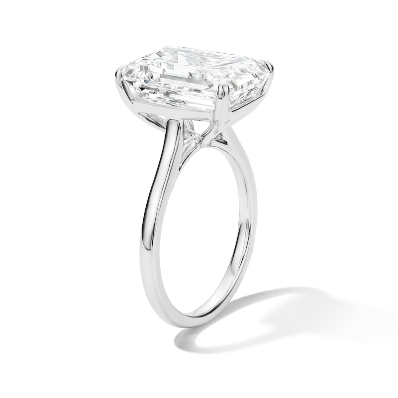 Main Image 5 of 8 CT. T.W. Emerald-Cut Certified Lab-Grown Diamond Solitaire Engagement Ring in 14K White Gold (F/VS2)