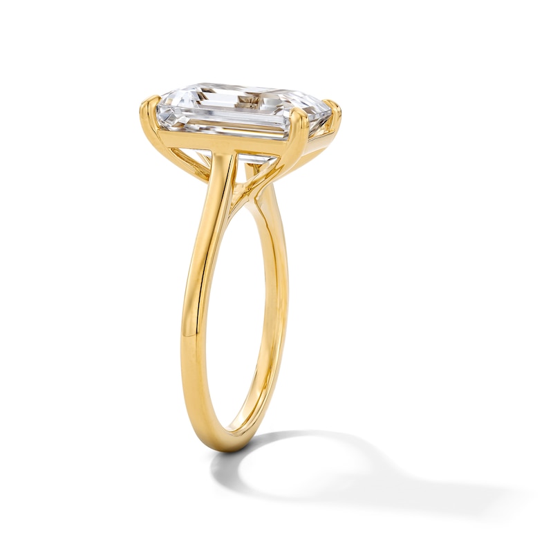 Main Image 4 of 7 CT. T.W. Emerald-Cut Certified Lab-Grown Diamond Solitaire Engagement Ring in 14K Gold (F/VS2)
