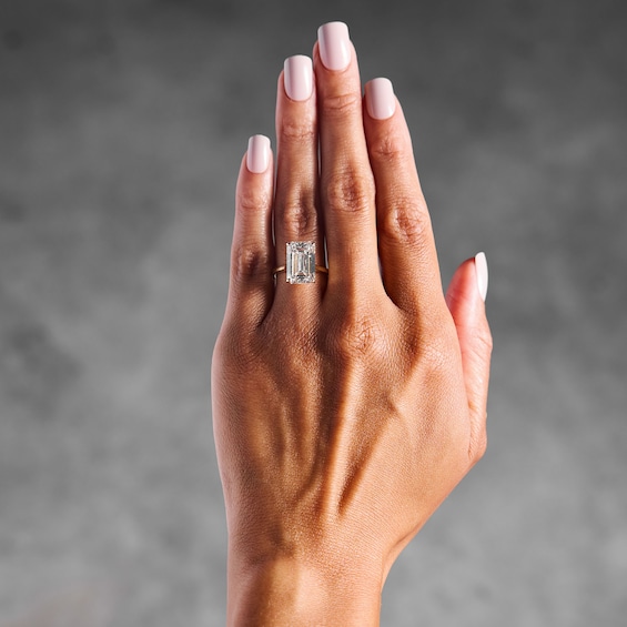 8 CT. T.w. Emerald-Cut Certified Lab-Grown Diamond Solitaire Engagement Ring in 14K Gold (F/Vs2)