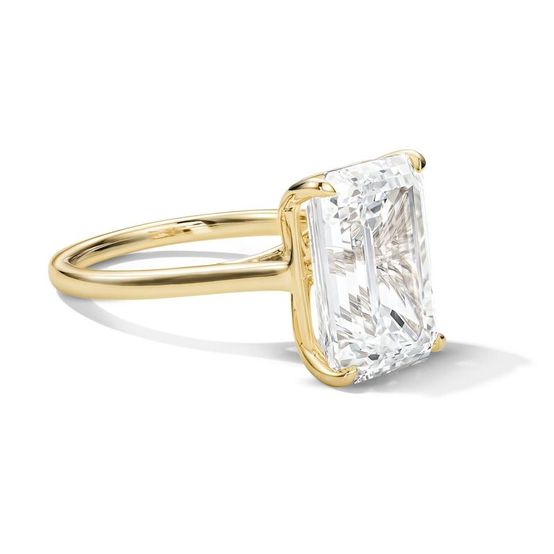 Main Image 4 of 8 CT. T.W. Emerald-Cut Certified Lab-Grown Diamond Solitaire Engagement Ring in 14K Gold (F/VS2)