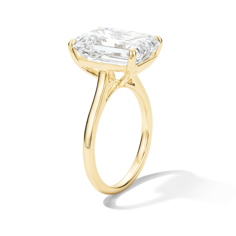 Main Image 5 of 8 CT. T.W. Emerald-Cut Certified Lab-Grown Diamond Solitaire Engagement Ring in 14K Gold (F/VS2)