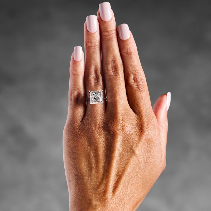 Main Image 2 of 8 CT. T.W. Princess-Cut Certified Lab-Grown Diamond Solitaire Engagement Ring in 14K White Gold (F/VS2)