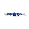 Thumbnail Image 1 of Blue Lab-Created Sapphire Five-Stone Ring in Sterling Silver