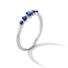 Thumbnail Image 4 of Blue Lab-Created Sapphire Five-Stone Ring in Sterling Silver