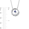 Thumbnail Image 3 of 7/8 CT. T.W. Lab-Grown Diamond  and Blue Lab-Created Sapphire Circle Necklace in Sterling Silver (F/VS2)
