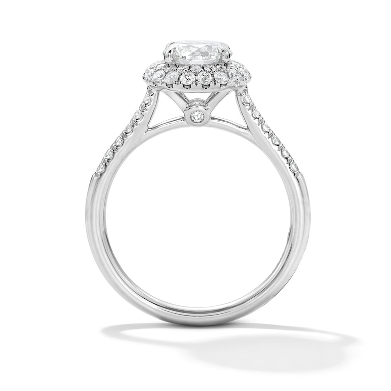 Main Image 2 of 1-1/2 CT. T.W. Certified Lab-Grown Diamond Frame Engagement Ring in 14K White Gold (F/VS2)