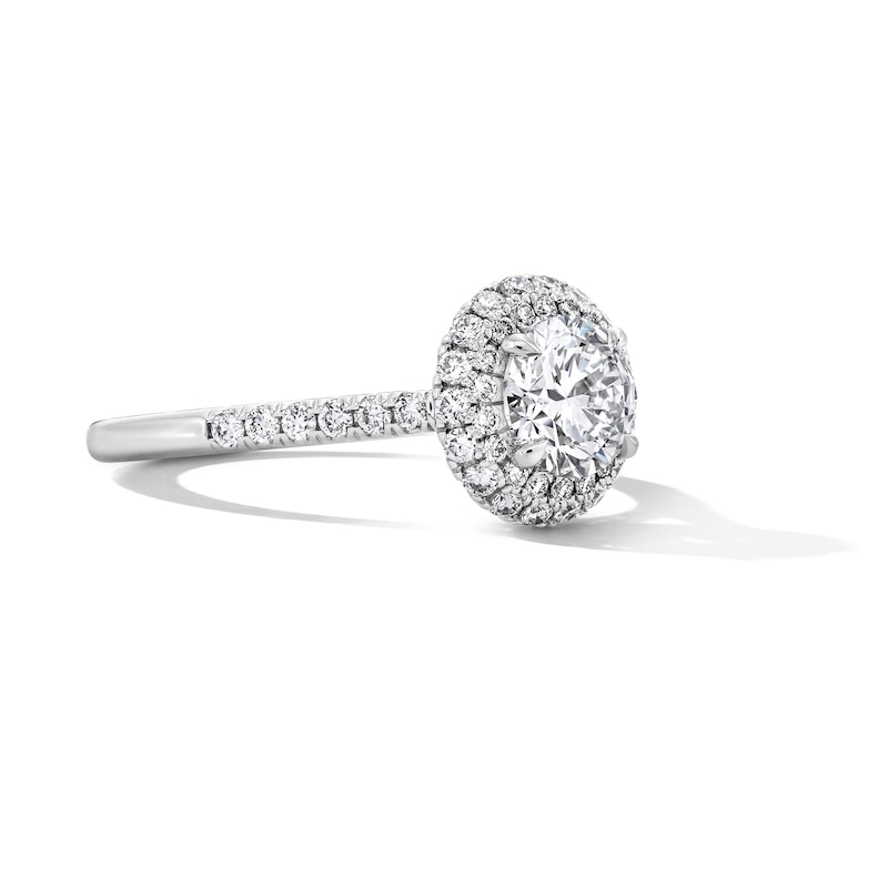 Main Image 3 of 1-1/2 CT. T.W. Certified Lab-Grown Diamond Frame Engagement Ring in 14K White Gold (F/VS2)