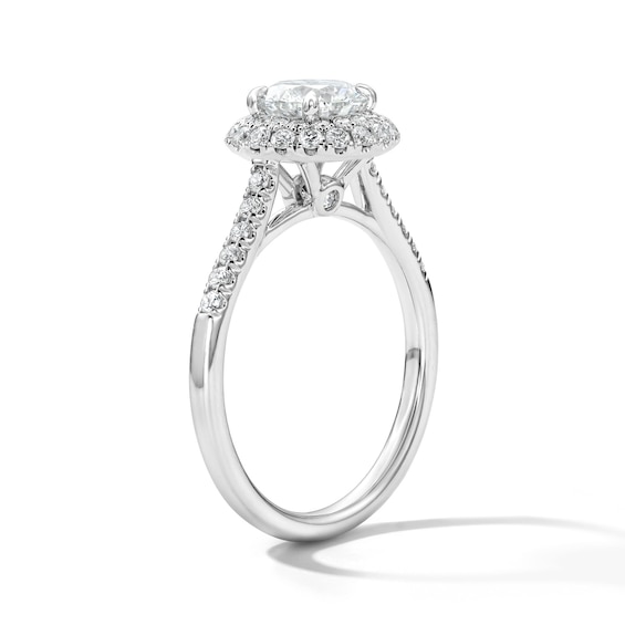 1-1/2 CT. T.w. Certified Lab-Grown Diamond Frame Engagement Ring in 14K White Gold (F/Vs2)