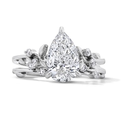 2-1/4 CT. T.W. Pear-Shaped Certified Lab-Grown Diamond Hidden Frame Bridal Set in 14K White Gold (F/VS2)