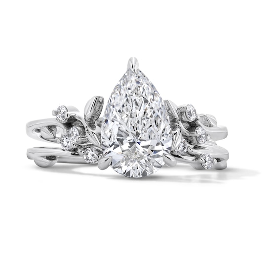 2-1/4 CT. T.w. Pear-Shaped Certified Lab-Grown Diamond Hidden Frame Bridal Set in 14K White Gold (F/Vs2)