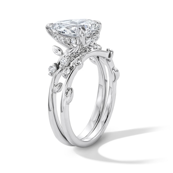 2-1/4 CT. T.w. Pear-Shaped Certified Lab-Grown Diamond Hidden Frame Bridal Set in 14K White Gold (F/Vs2)