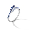 Thumbnail Image 4 of Blue Lab-Created Sapphire Bypass Ring in Sterling Silver