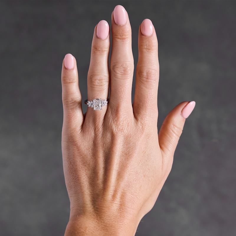 Main Image 2 of 2-5/8 CT. T.W. Radiant-Cut Certified Lab-Grown Diamond Engagement Ring in 14K White Gold (F/VS2)