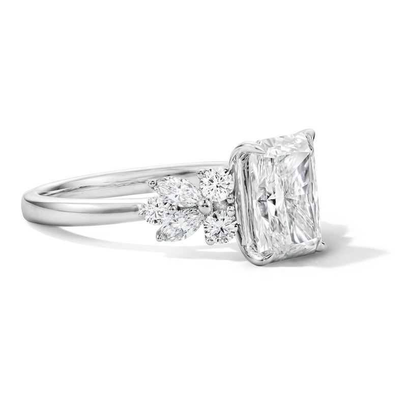 Main Image 4 of 2-5/8 CT. T.W. Radiant-Cut Certified Lab-Grown Diamond Engagement Ring in 14K White Gold (F/VS2)