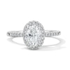Thumbnail Image 1 of 1-1/2 CT. T.W. Oval Certified Lab-Grown Diamond Frame Engagement Ring in 14K White Gold (F/VS2)