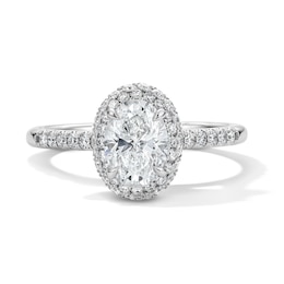 1-1/2 CT. T.W. Oval Certified Lab-Grown Diamond Frame Engagement Ring in 14K White Gold (F/VS2)
