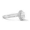 Thumbnail Image 3 of 1-1/2 CT. T.W. Oval Certified Lab-Grown Diamond Frame Engagement Ring in 14K White Gold (F/VS2)