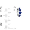 Thumbnail Image 3 of Blue Lab-Created Sapphire Five-Stone Huggie Hoop Earrings in Sterling Silver