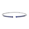 Thumbnail Image 1 of Blue Lab-Created Sapphire Open Flex Bangle Bracelet in Sterling Silver - 6.22"