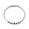 Thumbnail Image 1 of 2-1/2 CT. T.W. Lab-Grown Diamond and Blue Lab-Created Sapphire Bracelet in Sterling Silver (F/VS2)