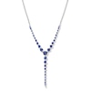 Thumbnail Image 1 of Blue Lab-Created Sapphire “Y” Necklace in Sterling Silver